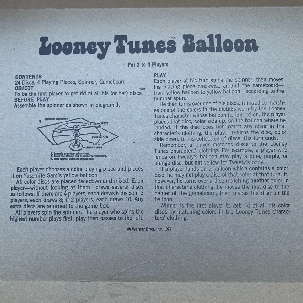 Vintage 1977 Looney Tunes Board Game - Picture 8 of 13